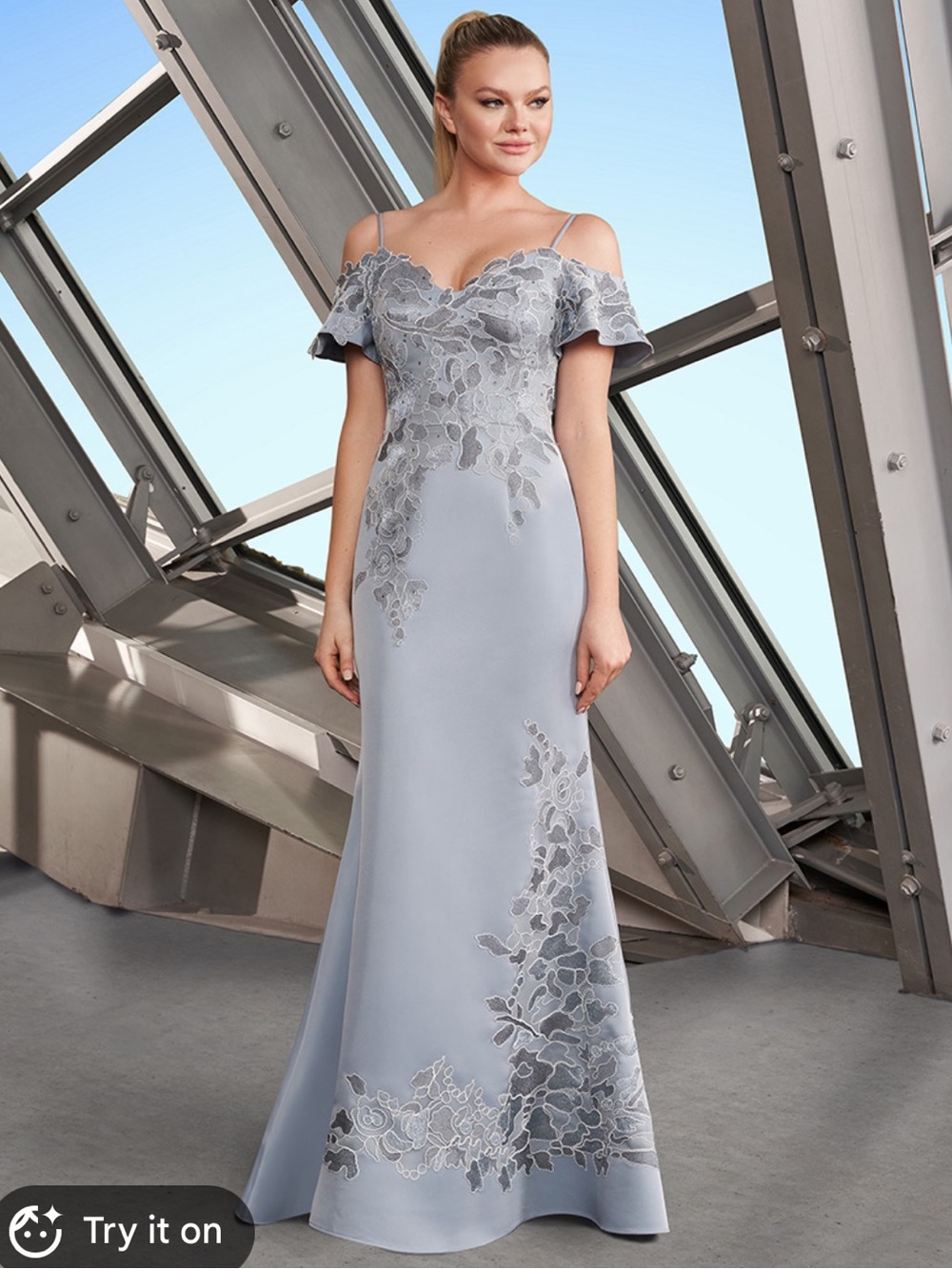 ALEXANDER BY DAYMOR elegant blue dress mother of the bride Style #1160